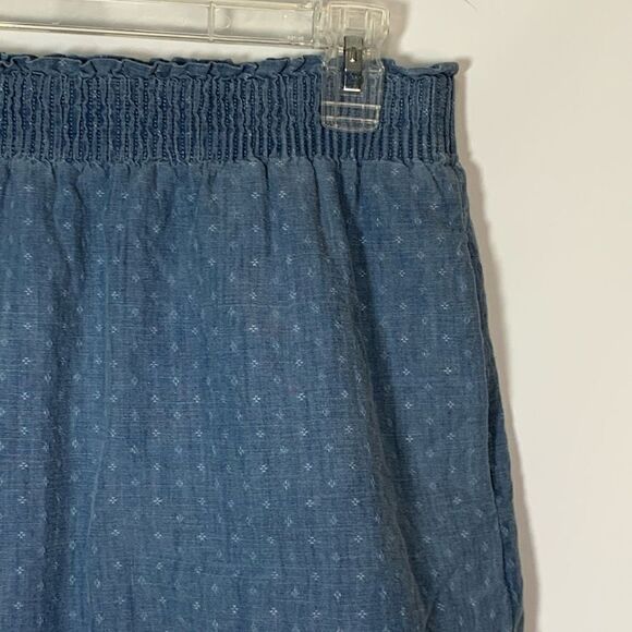 J. Crew Women's Dobby Chambray Pull-On Lined High Waisted Mini Skirt Blue Size 6 - Picture 3 of 8